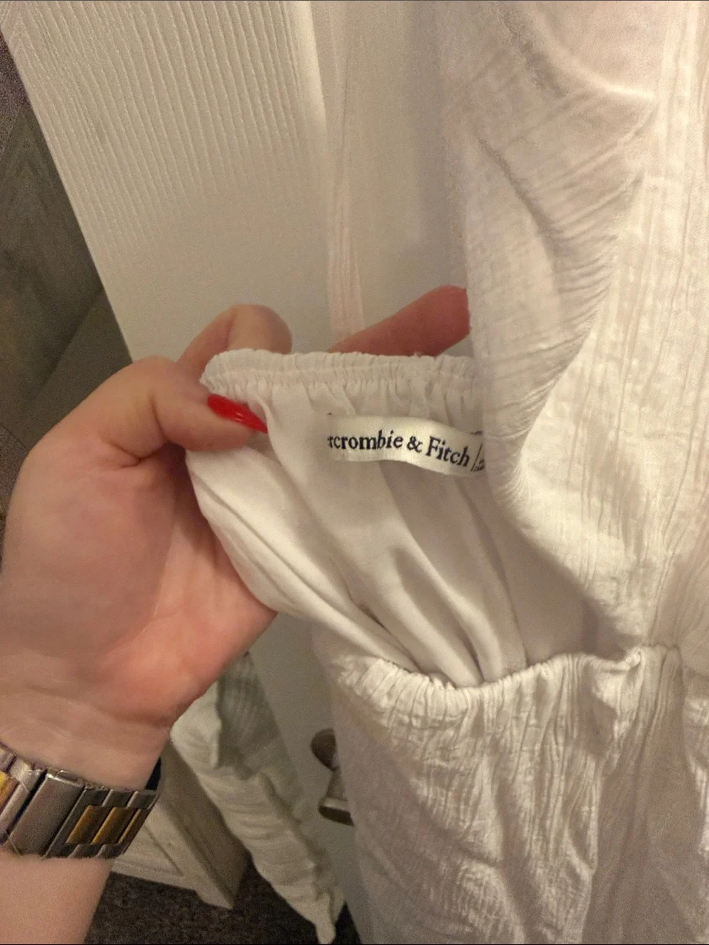 Abercrombie & Fitch White Maxi Dress with Side Cutouts